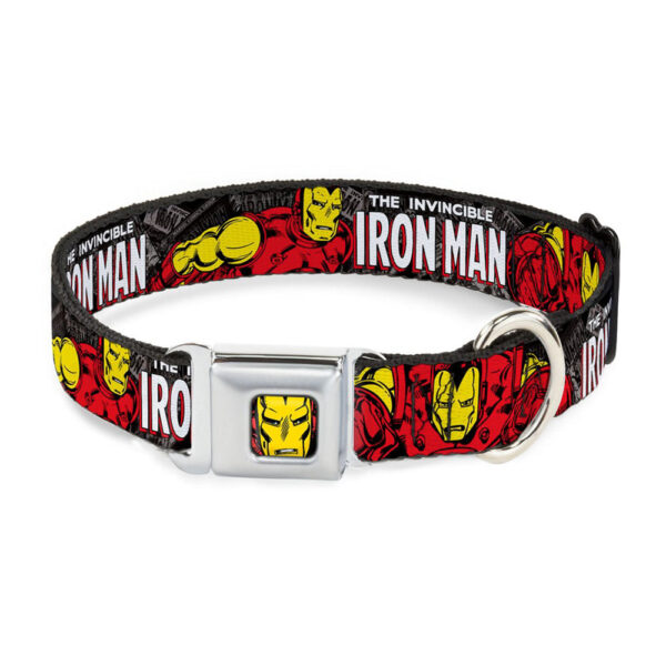 Buckle Down Collar para Perro Marvel The Invincible Iron Man Srached Comic Books