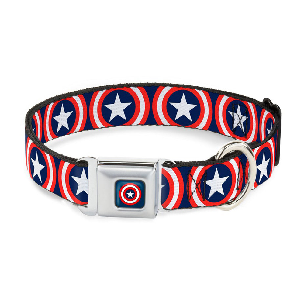 700146970372_1 Buckle Down Collar para Perro Marvel Captain America Shield - Imagen 1