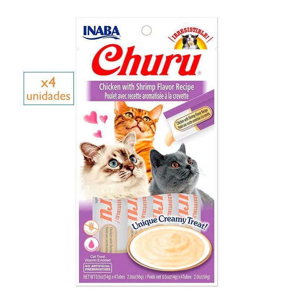 855958006686_1 Churu Snack para Gato Pollo con Camar?n 4 unid. - Imagen 1
