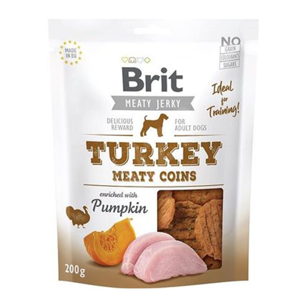 8595602543823_1 Brit Jerky Snack para Perro Turkey Meaty Coins 200 gr. - Imagen 1